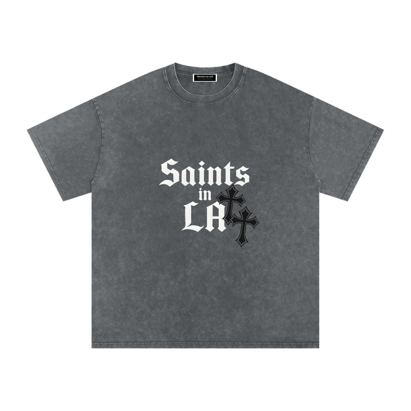 SAINTS IN LA – Cross Emblem Tee (Vintage Grey)