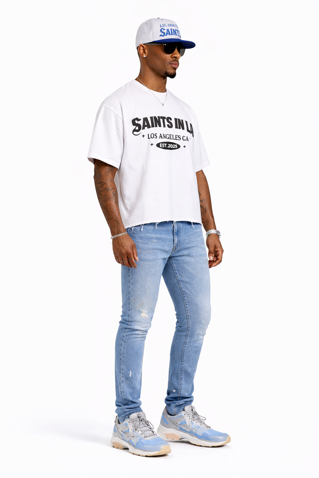 SAINTS IN LA – Heritage Cropped Tee (White)
