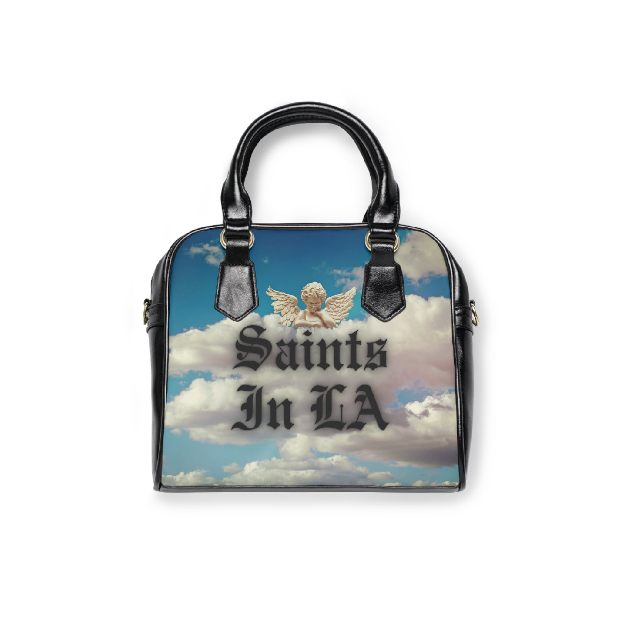 Shoulder Handbag — 'Saints in LA' Cloud Print Angel Satchel
