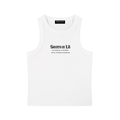 SAINTS IN LA White Luxe Cropped Tank – Black Gothic Logo