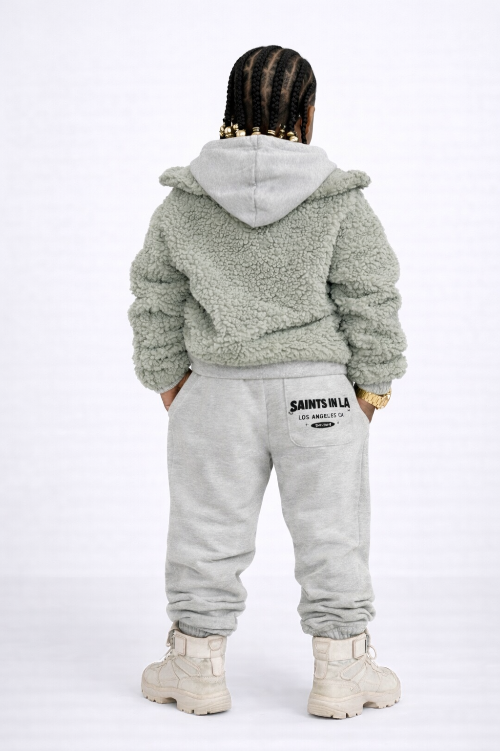 SAINTS IN LA Kids Essential Sweatpants – Heather Grey
