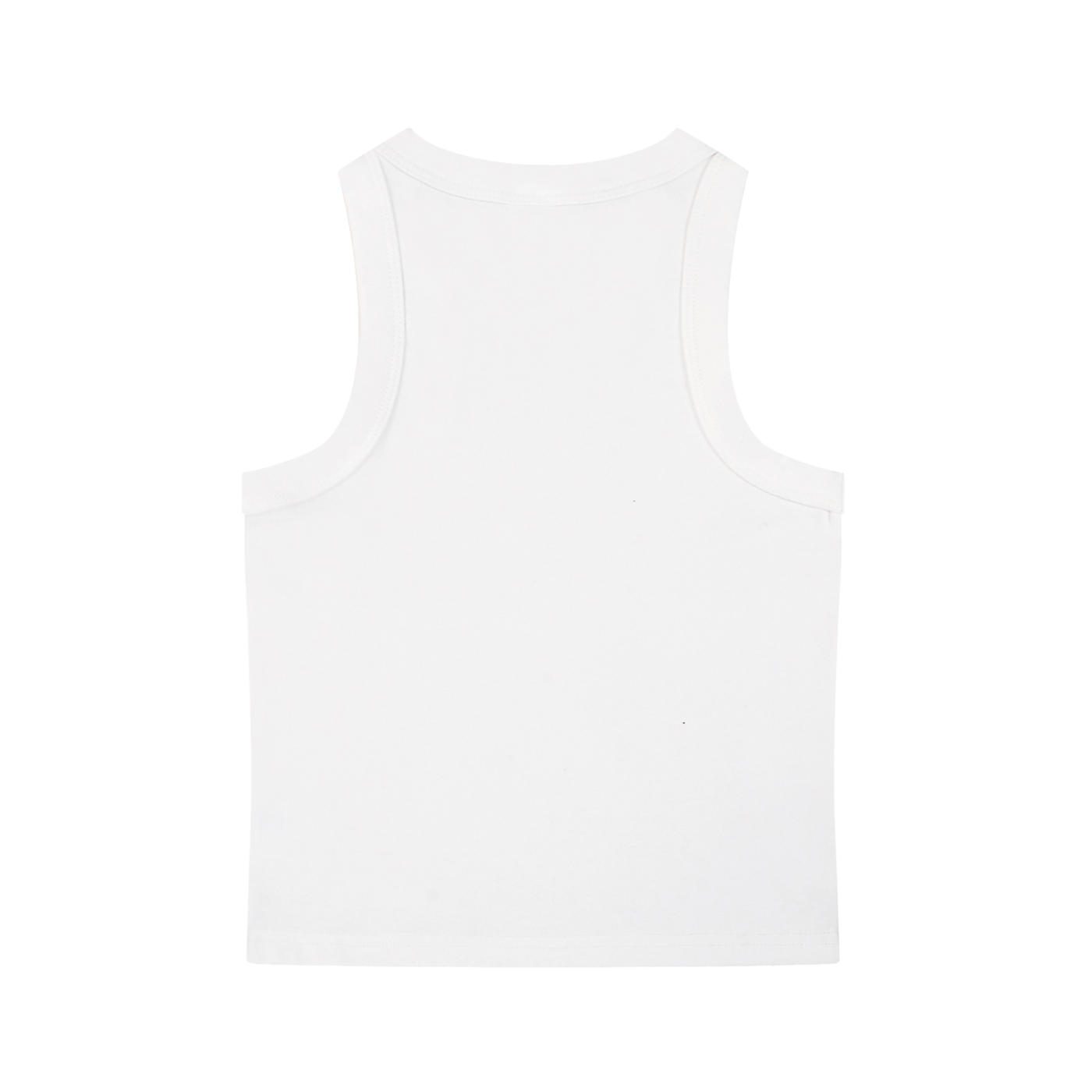 SAINTS IN LA White Luxe Cropped Tank – Black Gothic Logo