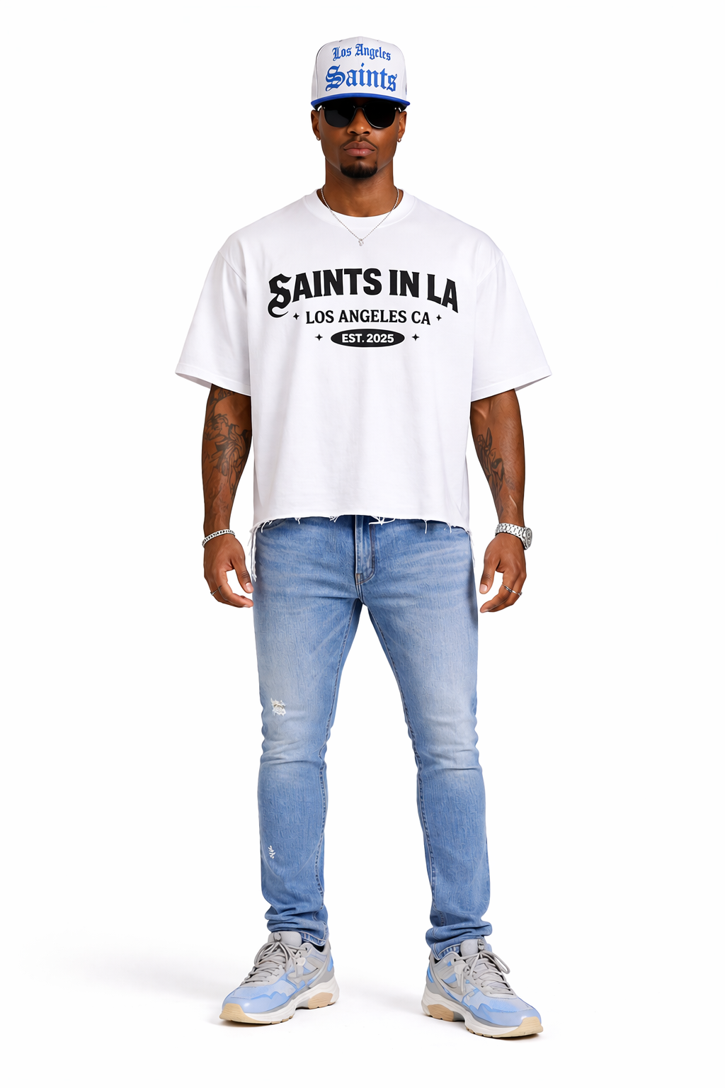 SAINTS IN LA – Heritage Cropped Tee (White)