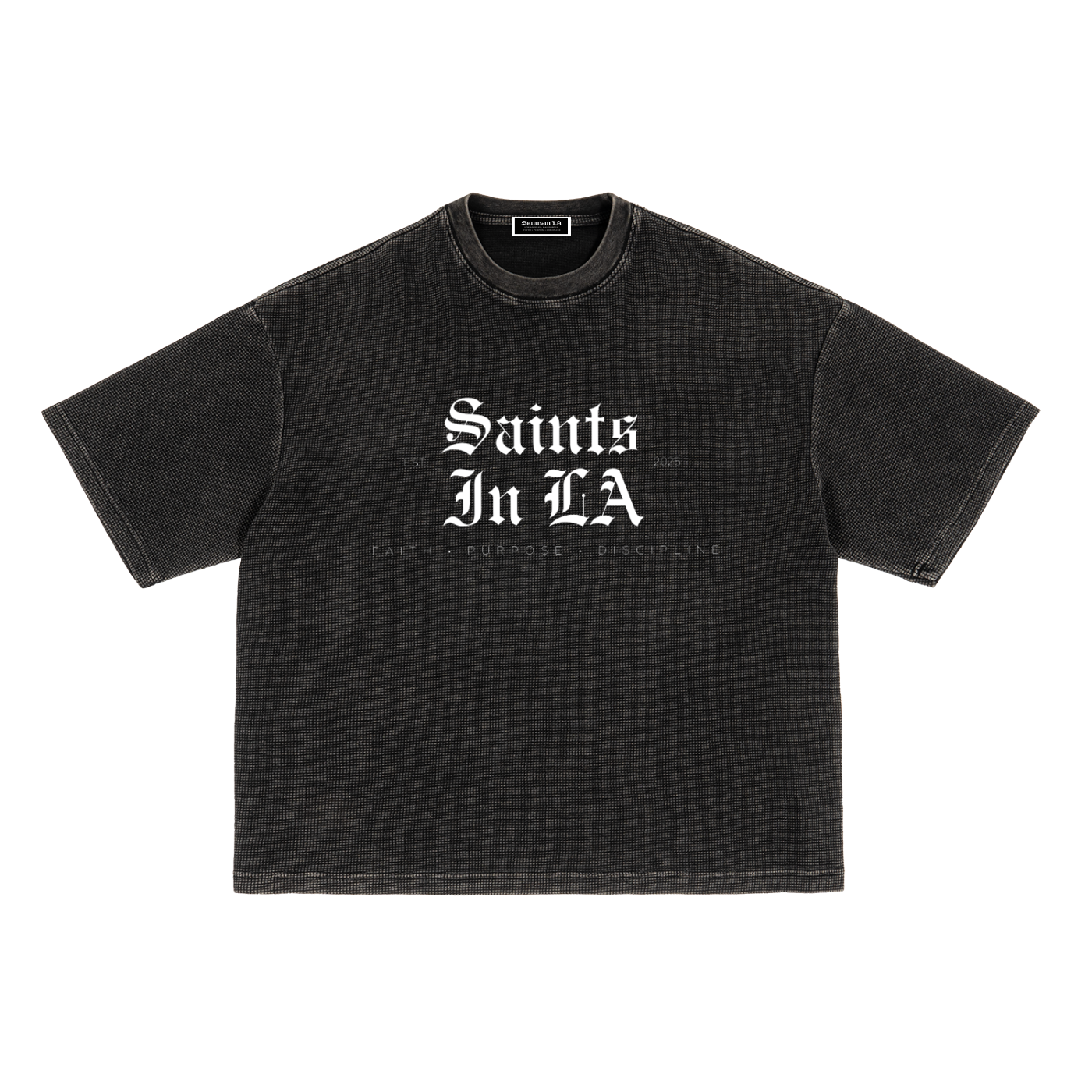 Saints in LA Textured Waffle Boxy Tee