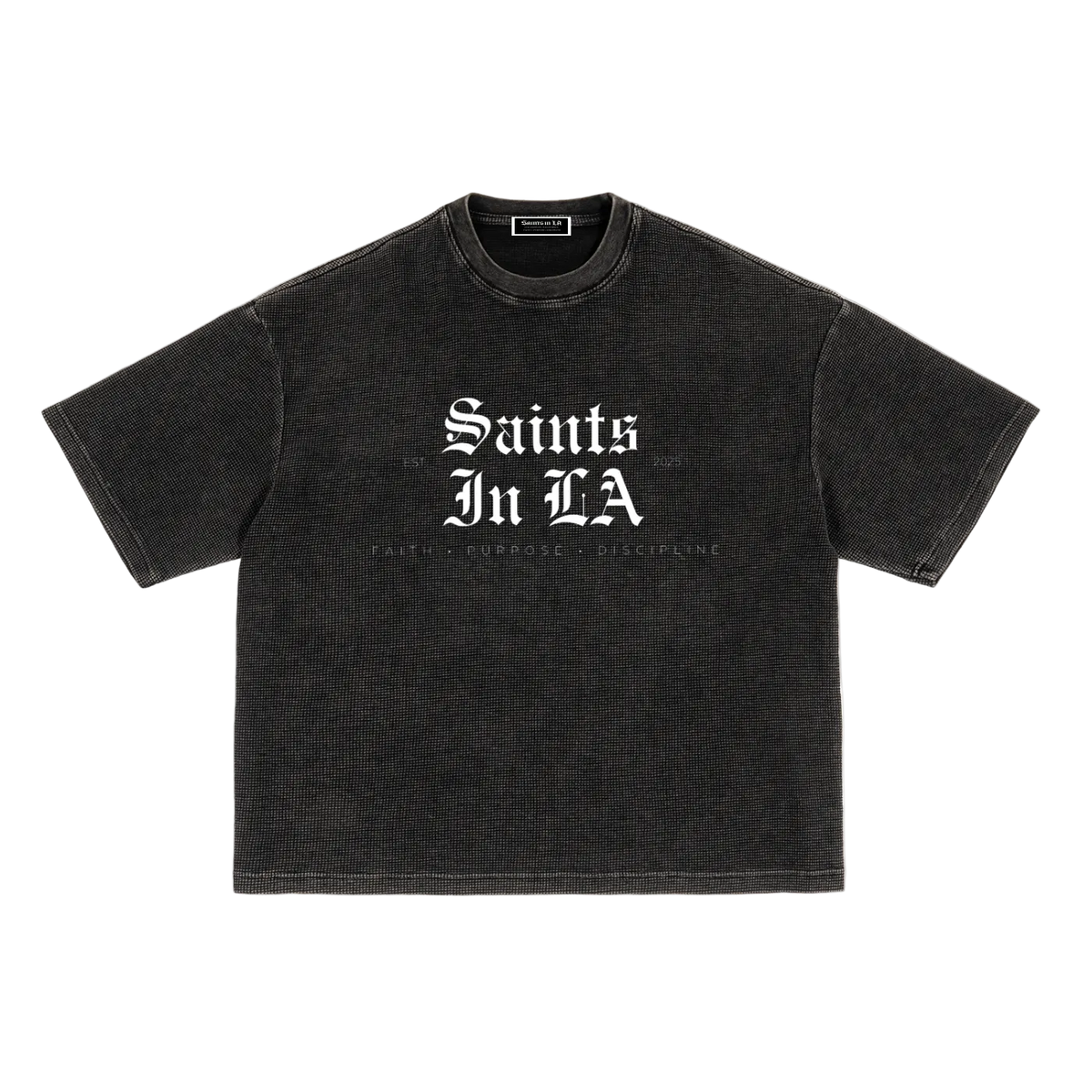 Saints in LA Textured Waffle Boxy Tee