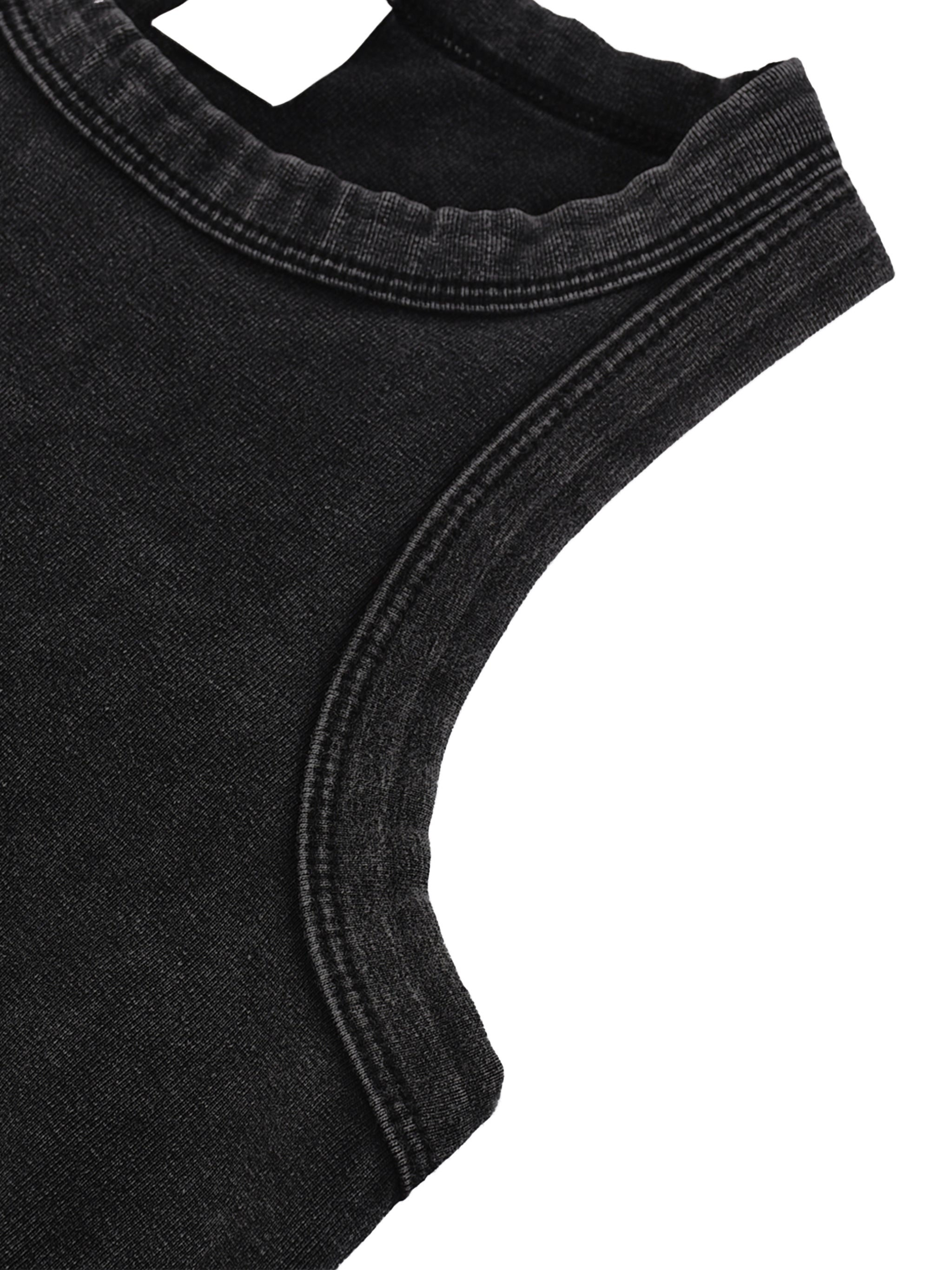 SAINTS IN LA Midnight Noir Cropped Tank –Gothic Logo